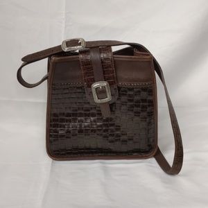 Brighton Brown Woven Leather Handbag Purse